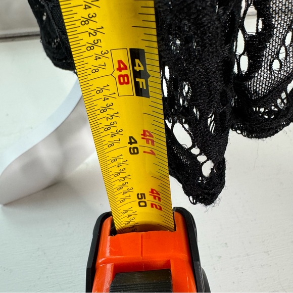 Vintage Vamp Longline Long Sleeve Black Lace Open Front Kimono Duster Coverup 1X - Picture 10 of 10